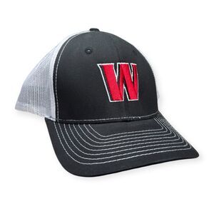 Wisconsin Badgers Hat Snapback Cap‎ Black White Mesh Back